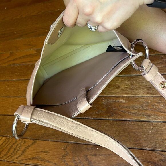 Rebecca Minkoff Small Megan Leather Crossbody Feed‎ Bag Purse Blush Pink Cream - Picture 15 of 16